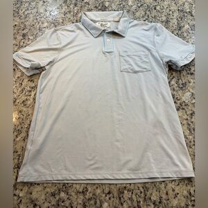 Original Penguin Light Gray Polo with Light Blue Trim and Chest Pocket